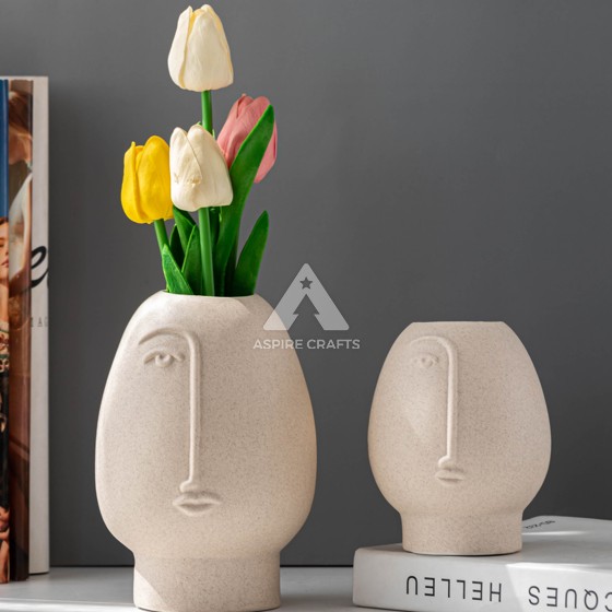 Simple Clay-Colored Floral Vase