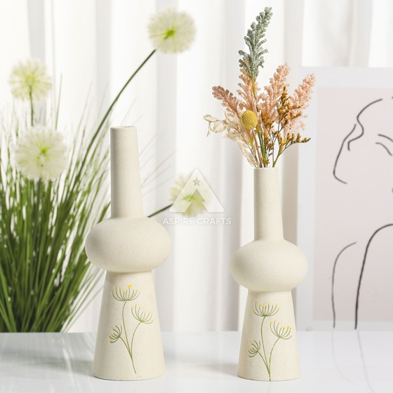 Silkscreened Retro Ceramic Vase for Collectors