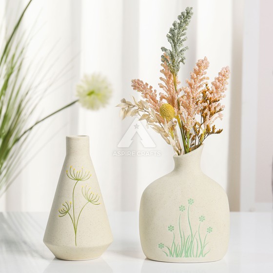 Vibrant Silkscreen Print on Ceramic Garden Vase