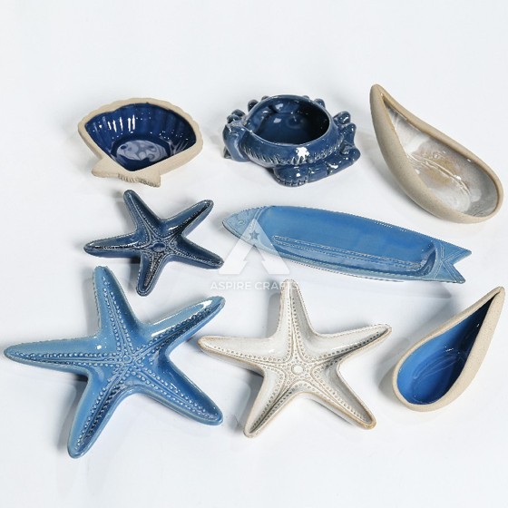 Oceanic Kiln-Transformed Starfish and Shell Dishes