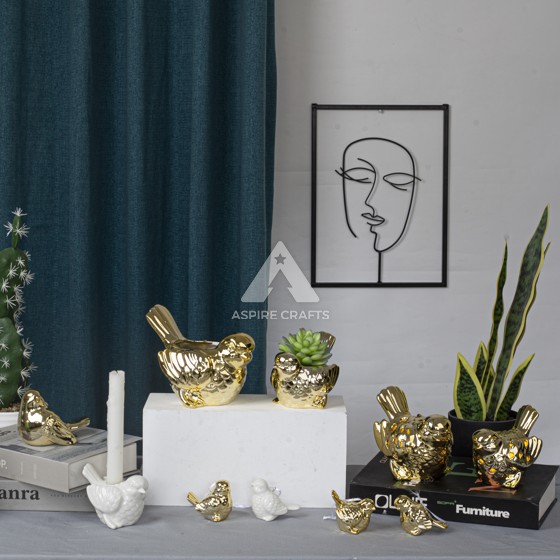 Ceramic Home Decor: Elegant Vase and Candleholder Set