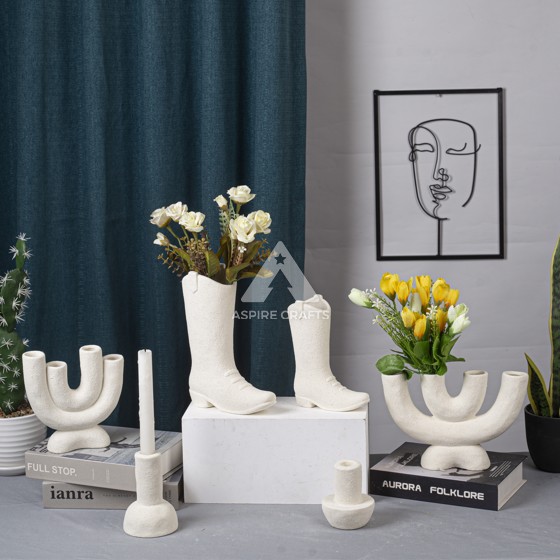 Decorative Ceramic Vase-Candleholder for Hallway Display