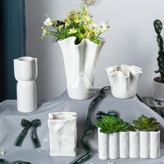 Handcrafted Ceramic Vase with Candleholder for Home