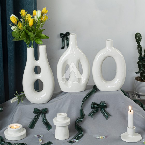 Unique Ceramic Vase with Candleholder for Bedroom