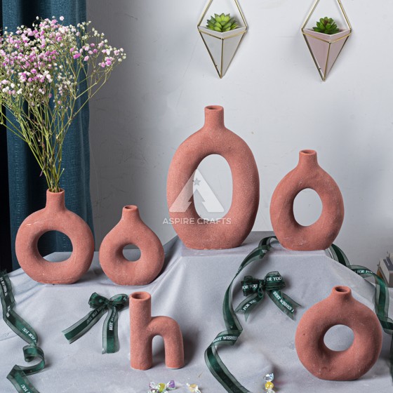 Rustic-Chic Ceramic Vase and Candleholder for Home