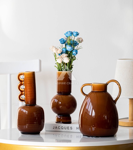 Decorative Dark Brown Vase for Modern Homes