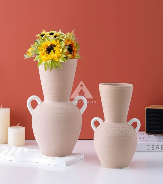 Rustic Terracotta Ceramic Flower Vase