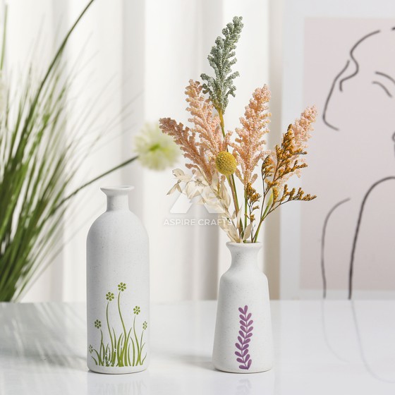 Vibrant Silkscreen Ceramic Vase for Your Home