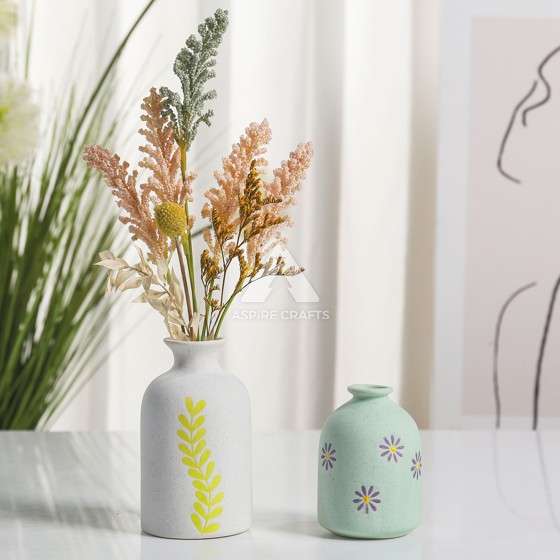 Ceramic Vase with Silkscreened Landscape Print