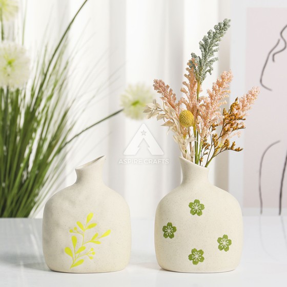 Silkscreened Floral Vase - Perfect for Gardens