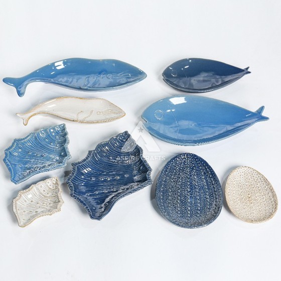 Oceanic Kiln-Transform Series: Fish & Shell Ceramic Plate