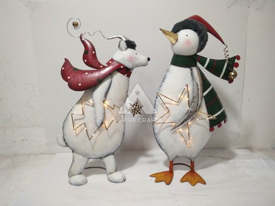 Rustic Iron Christmas Snowman Ornament