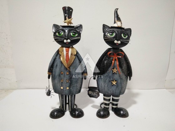 Mystic Iron Halloween Black Cat Ornament