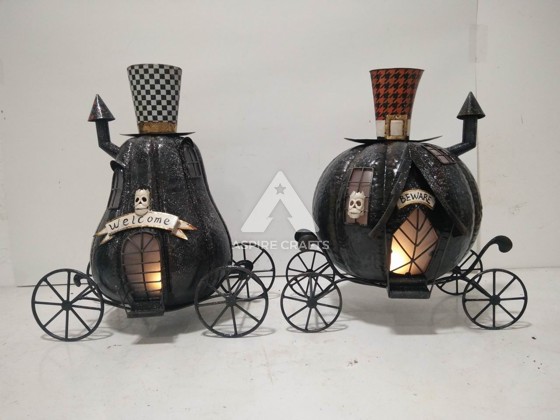 Enchanted Iron Pumpkin Coach Display