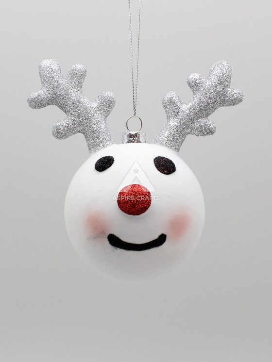 Charming Rudolph & Snowman Poly Ornaments for Christmas