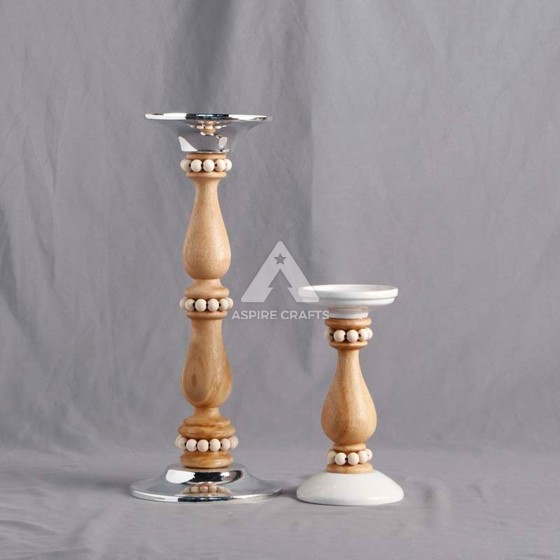 Wooden Sculpted Candleholder