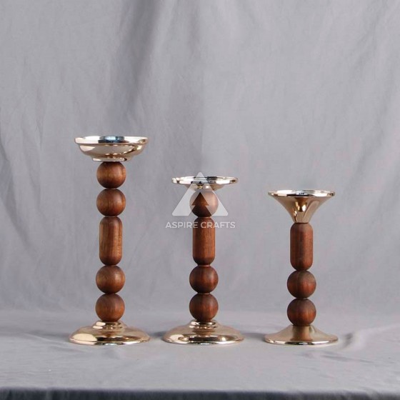 Hand-Painted Wooden Candleholder