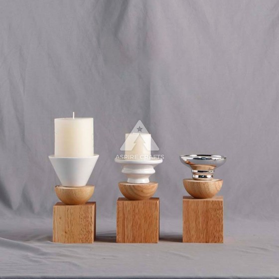 Rustic Wooden Candleholder for Cozy Nights