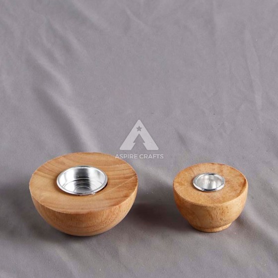 Handmade Wooden Candleholder with Rustic Charm