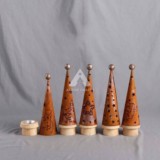 Handcrafted Wooden Candleholder for Holiday Decor