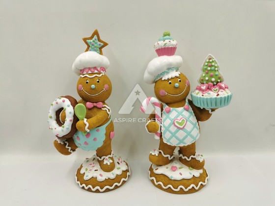 Polyresin Snowmen & Gingerbread Ornaments