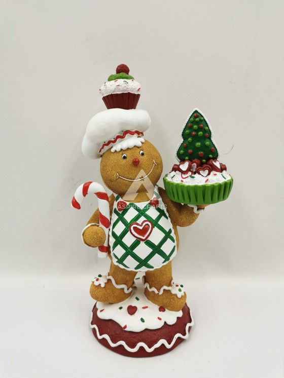 Polyresin Snowmen & Gingerbread Ornaments