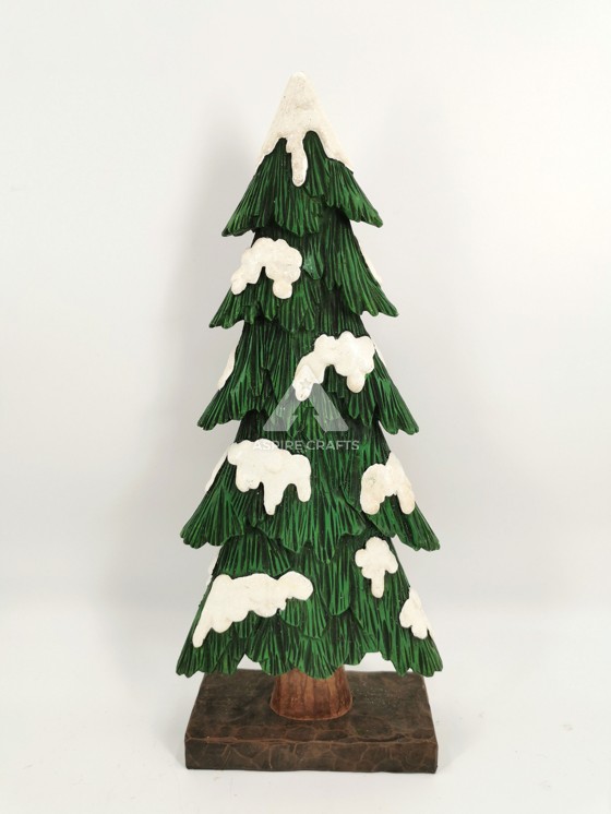 Green and Vibrant: Synthetic Polyresin Craft Christmas Trees