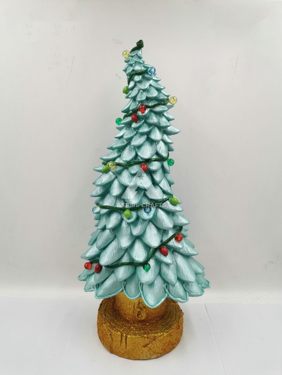 Synthetic Polyresin Craftsmanship: Elegant Green Christmas Trees