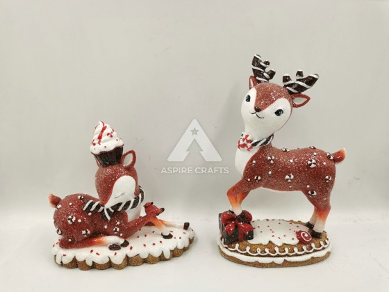 Charming Synthetic Polyresin Christmas Reindeer Ornament