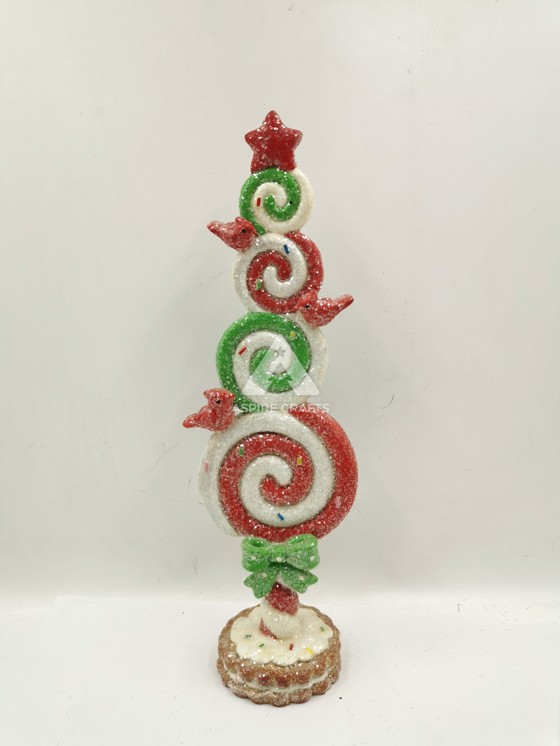 Christmas Tree Gingerbread Artistry in Synthetic Polyresin