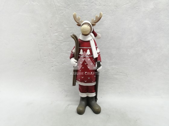 Synthetic Polyresin Christmas Reindeer Figurines