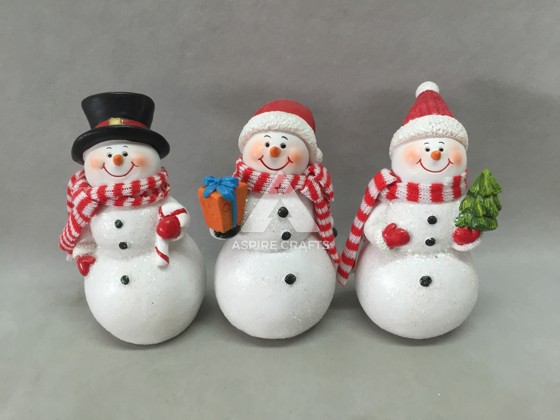 Whimsical Polyresin Snowmen for Winter