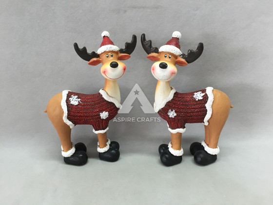 Handcrafted Synthetic Polyresin Christmas Reindeer