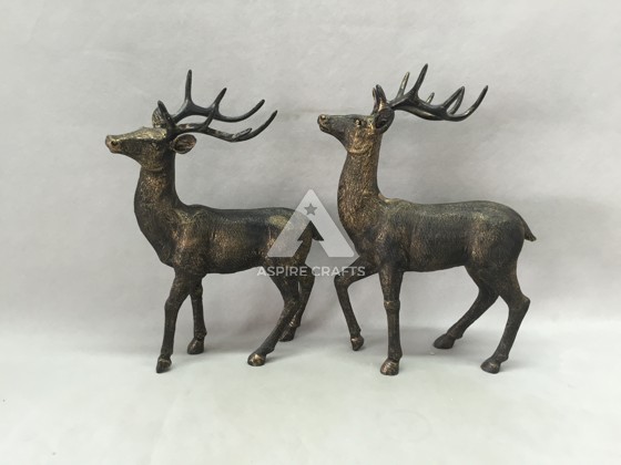 Enchanting Synthetic Polyresin Reindeer Sculptures