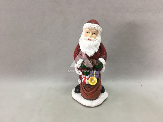 Cheerful Polyresin Santa Figurines for Christmas