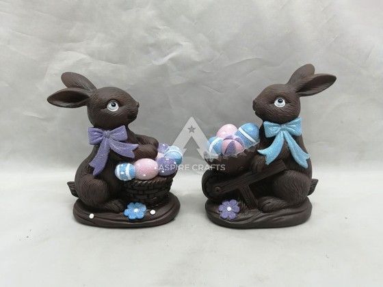 Delightful Synthetic Polyresin Bunnies for Easter Decor