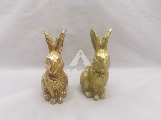 Cheerful Synthetic Polyresin Rabbit Ornaments for Easter