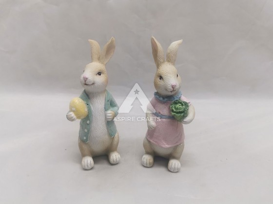 Colorful Synthetic Polyresin Easter Rabbit Ornaments