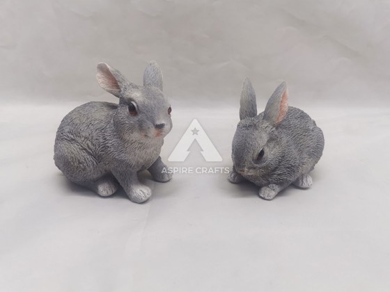 Adorable Synthetic Polyresin Easter Rabbit Figurines