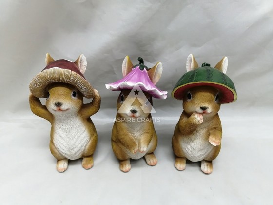 Synthetic Polyresin Easter Bunnies with Enchanting Details