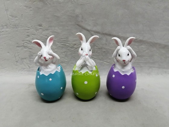 Delightful Easter Rabbit Figurines Made of Synthetic Polyresin