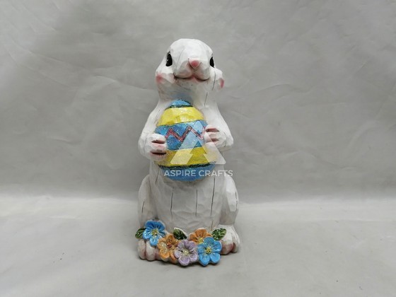 Festive Synthetic Polyresin Bunnies for Your Easter Display