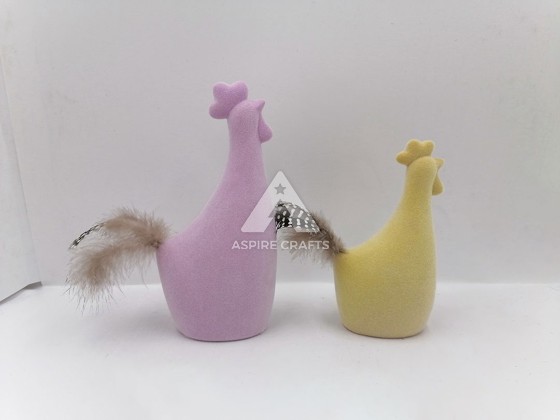 Charming Synthetic Polyresin Easter Chicken Figurines