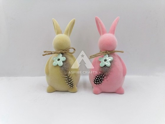 Colorful Synthetic Polyresin Bunnies for Your Easter Decor