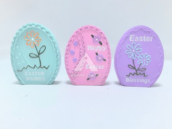 Vibrant Synthetic Polyresin Easter Egg Display