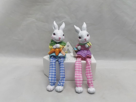 Charming Synthetic Polyresin Easter Bunny Ornaments