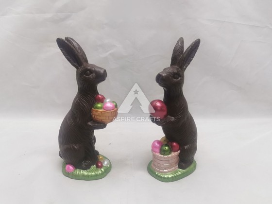 Charming Easter Rabbit Ornaments in Synthetic Polyresin