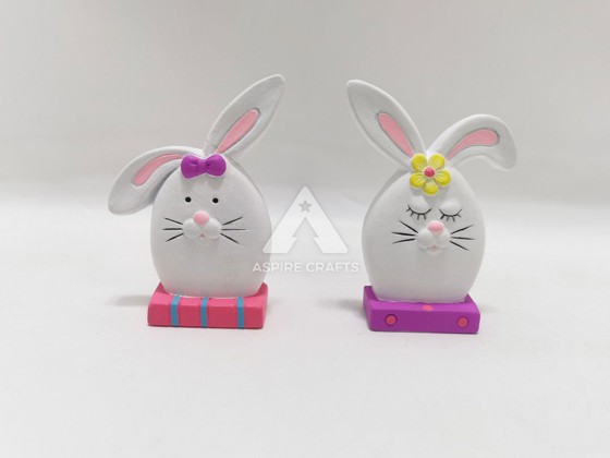 Cheerful Synthetic Polyresin Easter Bunnies for Kids