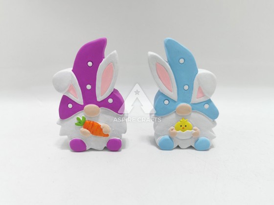 Vibrant Synthetic Polyresin Easter Rabbit Figurines