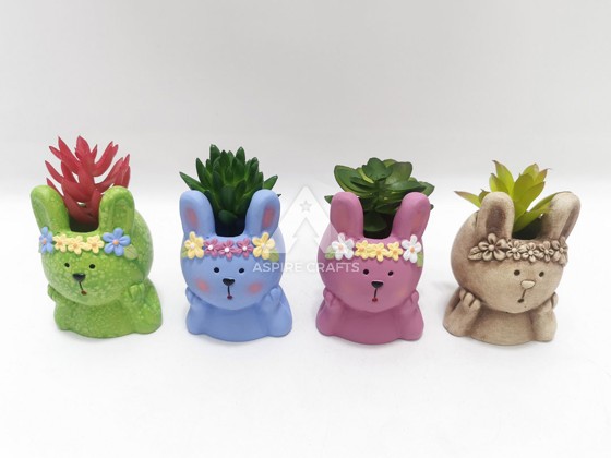 Adorable Synthetic Polyresin Easter Rabbit Ornaments